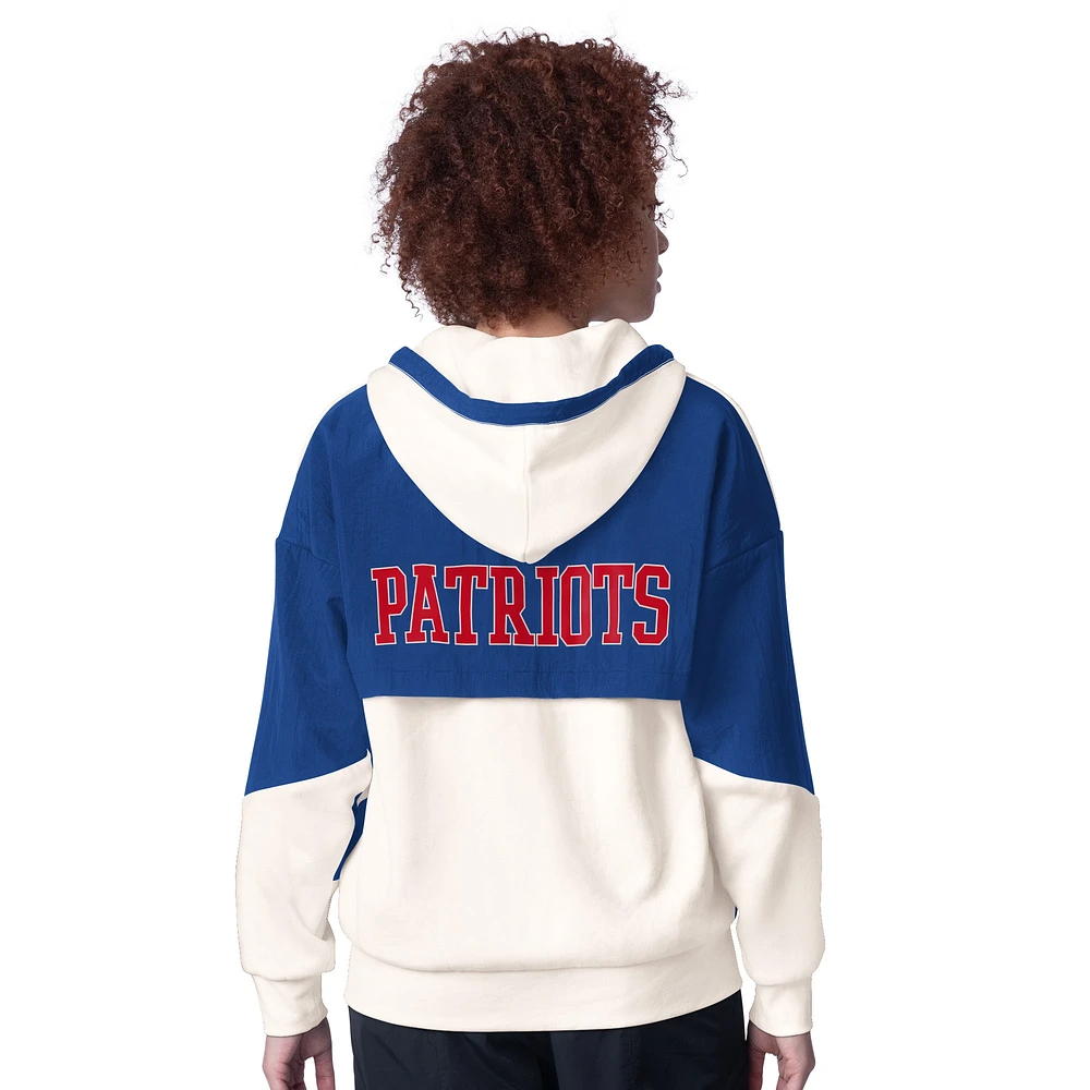 Women's Starter White New England Patriots Scrimmage Full-Zip Hoodie