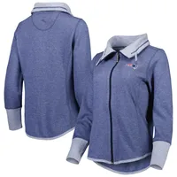 Sweat Tommy Bahama Heathered Navy New England Patriots Sport Sun Fade Full-Zip pour femme