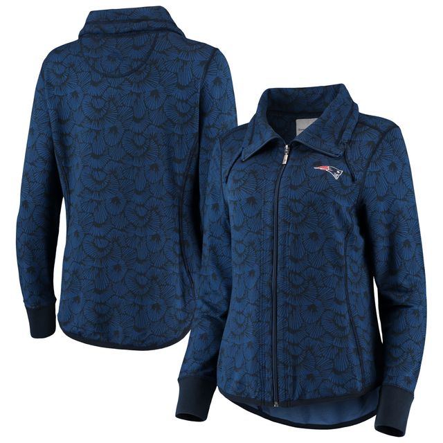 Tommy Bahama Navy New England Patriots Sport Shell We Dance Tri-Blend Full-Zip Sweatshirt pour femme