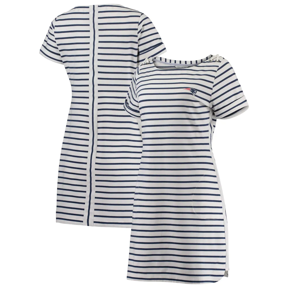 Lids New England Patriots Tommy Bahama Women's Tri-Blend Jovanna Striped  Dress - White/Navy