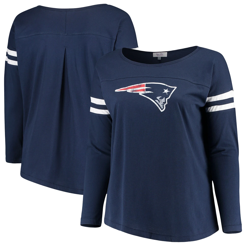 T-shirt à manches longues Touch Navy Patriots de la Nouvelle-Angleterre taille plus pour femme