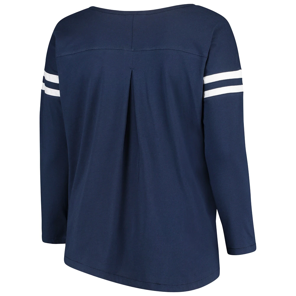 T-shirt à manches longues Touch Navy Patriots de la Nouvelle-Angleterre taille plus pour femme