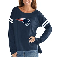 T-shirt à manches longues Touch Navy Patriots de la Nouvelle-Angleterre taille plus pour femme