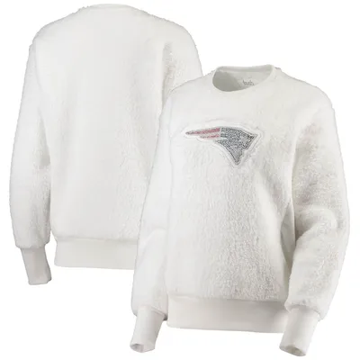 New England Patriots Tommy Hilfiger Women's Zoey Raglan Pullover Sweatshirt  & Pants Tri-Blend Lounge Set - Cream