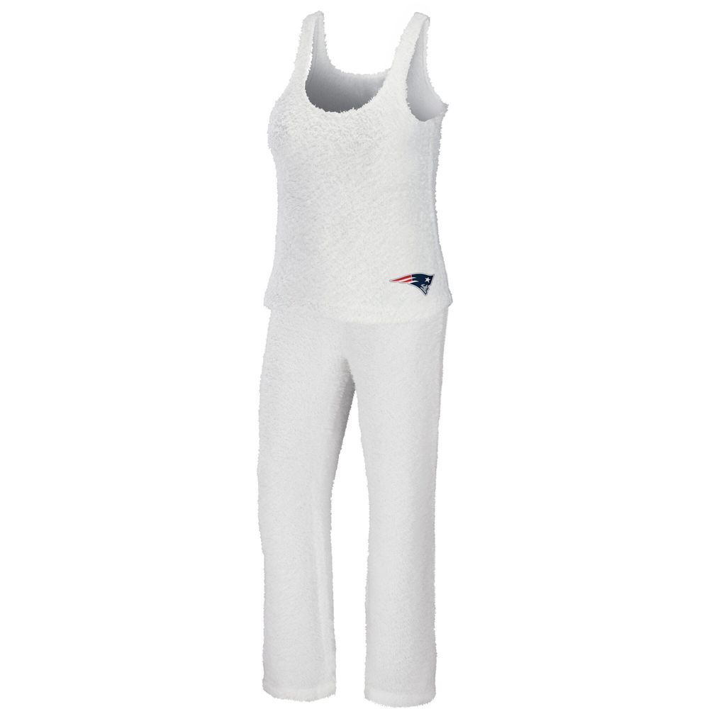 Women's WEAR by Erin Andrews Cream New England Patriots Cozy Scoop Neck Tank Top & Pants Sleep Set