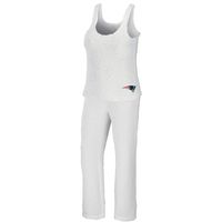 Women's WEAR by Erin Andrews Cream New England Patriots Cozy Scoop Neck Tank Top & Pants Sleep Set
