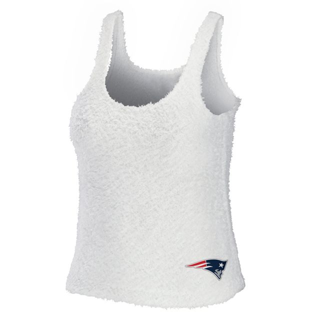 Ensemble de nuit pour femme WEAR by Erin Andrews avec débardeur et pantalon à encolure dégagée confortable New England Patriots couleur crème