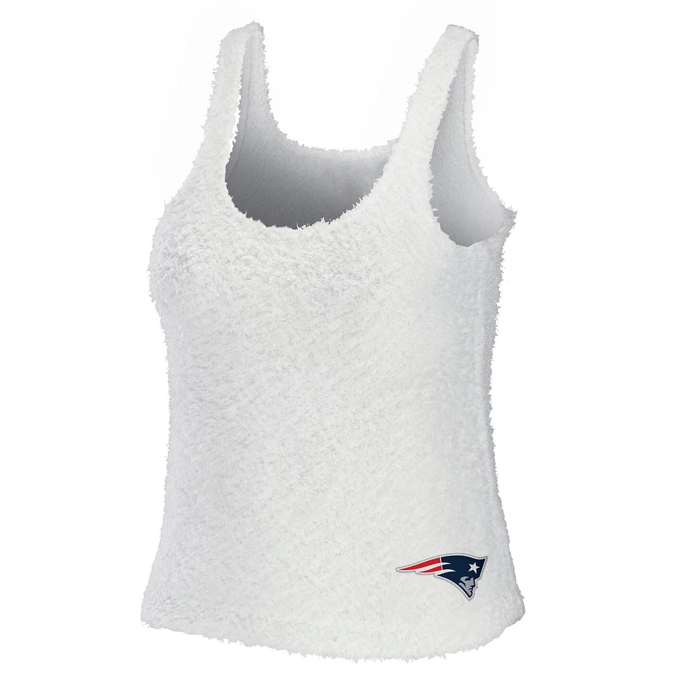 Women's WEAR by Erin Andrews Cream New England Patriots Cozy Scoop Neck Tank Top & Pants Sleep Set