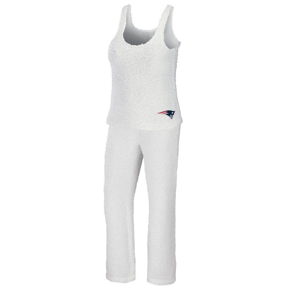 Women's WEAR by Erin Andrews Cream New England Patriots Cozy Scoop Neck Tank Top & Pants Sleep Set