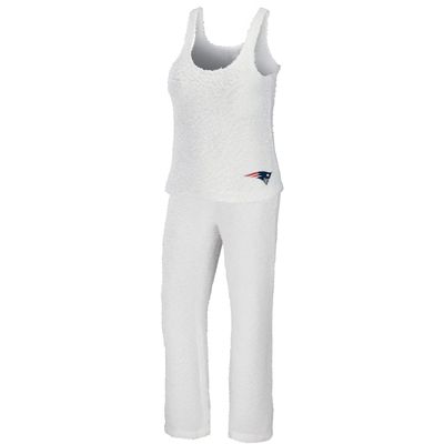 Women's WEAR by Erin Andrews Cream New England Patriots Cozy Scoop Neck Tank Top & Pants Sleep Set