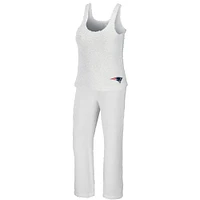 Women's WEAR by Erin Andrews Cream New England Patriots Cozy Scoop Neck Tank Top & Pants Sleep Set