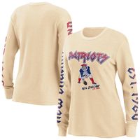 Women's WEAR by Erin Andrews Cream New England Patriots - Long Sleeve Thermal Top