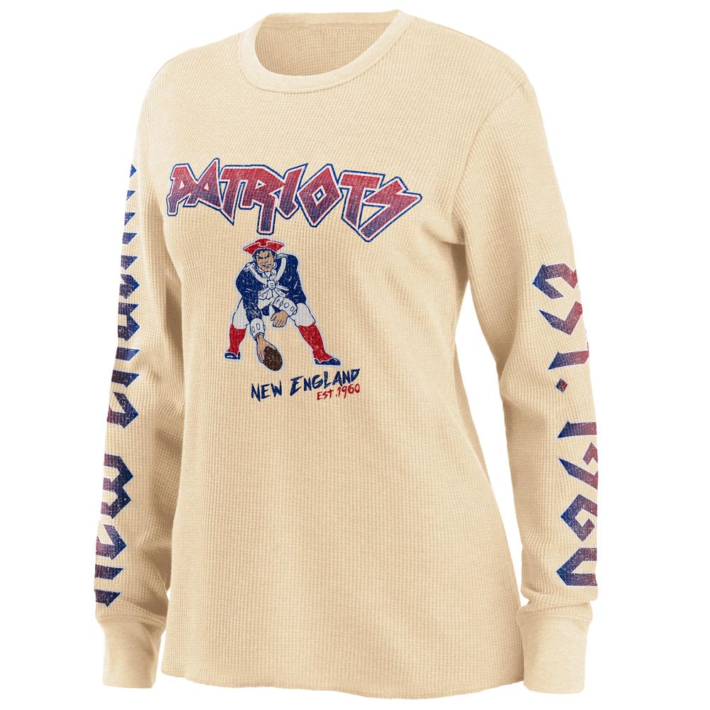 Women's WEAR by Erin Andrews Cream New England Patriots - Long Sleeve Thermal Top