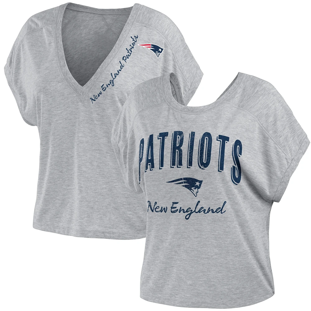 T-shirt réversible gris chiné New England Patriots pour femme WEAR by Erin Andrews