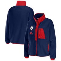 Women's WEAR by Erin Andrews Navy New England Patriots Polar Fleece Raglan Full-Snap Jacket