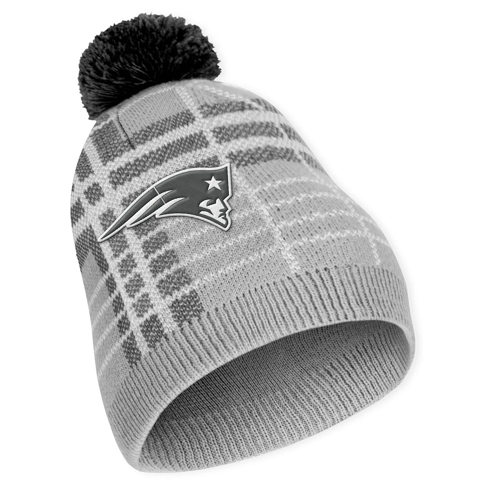 Women's WEAR by Erin Andrews New England Patriots Plaid Knit Hat with Pom & Scarf Set