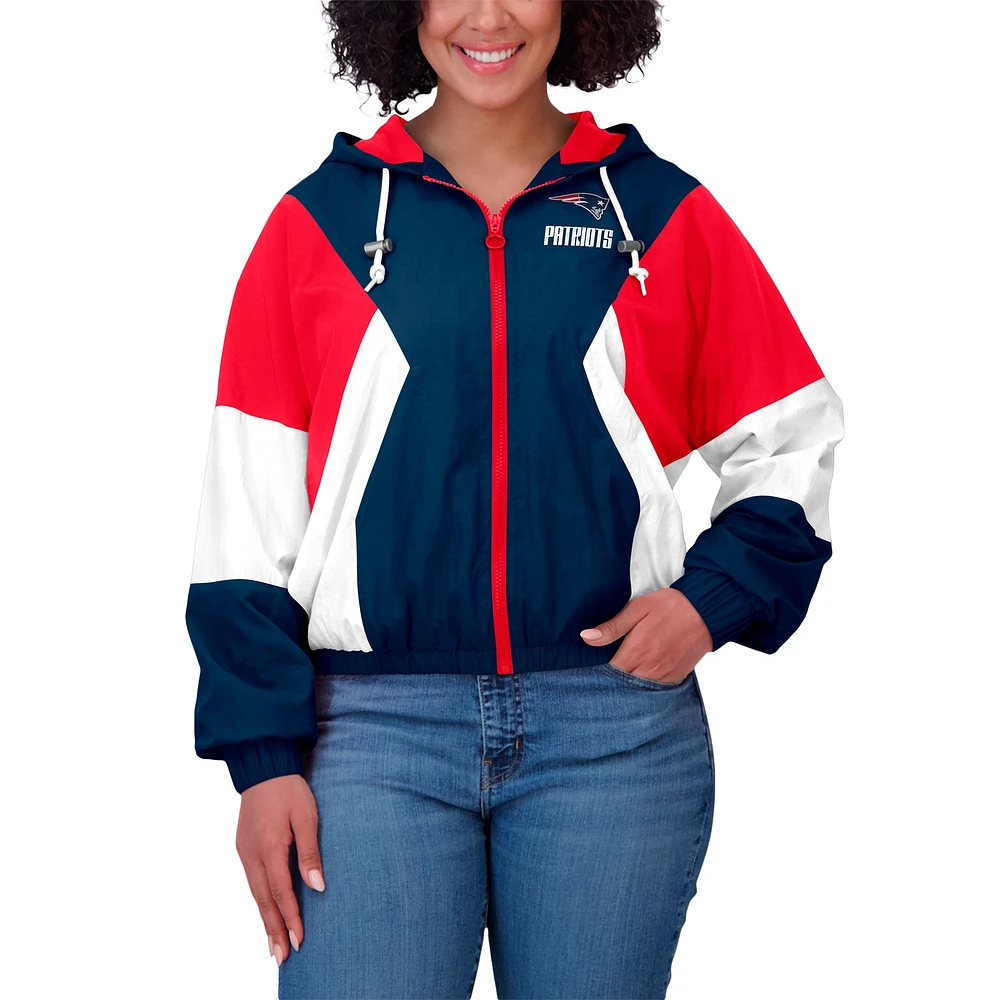 Veste coupe-vent entièrement zippée à blocs de couleurs WEAR by Erin Andrews Royal New England Patriots pour femme