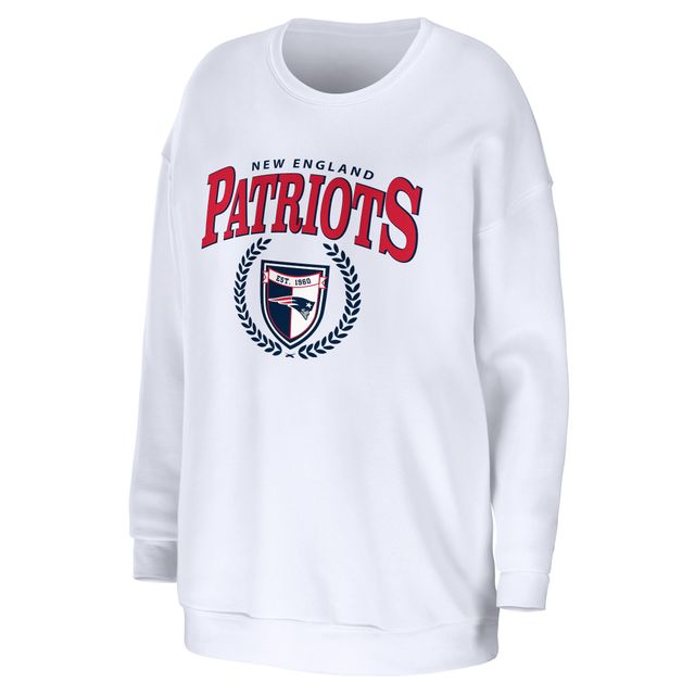 Sweat-shirt oversize WEAR by Erin Andrews New England Patriots pour femme, blanc