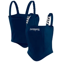 Haut corset à maillons en chaîne bleu marine New England Patriots pour femme WEAR by Erin Andrews x Gracie Hunt