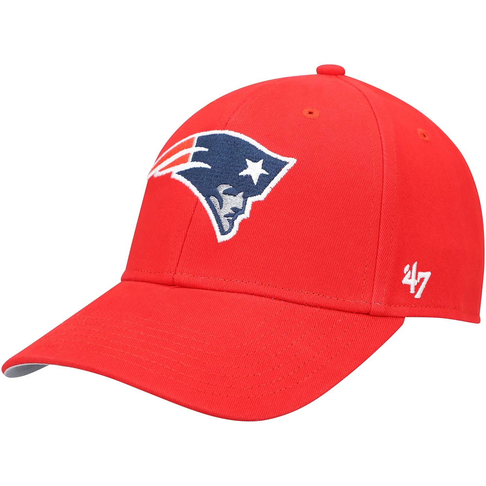 Casquette ajustable MVP secondaire New England Patriots '47 rouge pour jeune