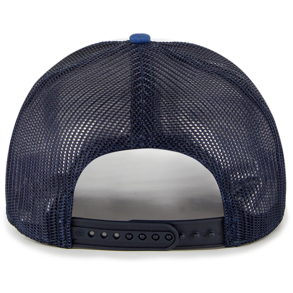 Youth '47 White/Blue New England Patriots Cove Trucker Snapback Hat