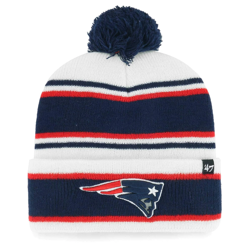 Bonnet en tricot à revers Stripling New England Patriots '47 pour jeunes avec pompon