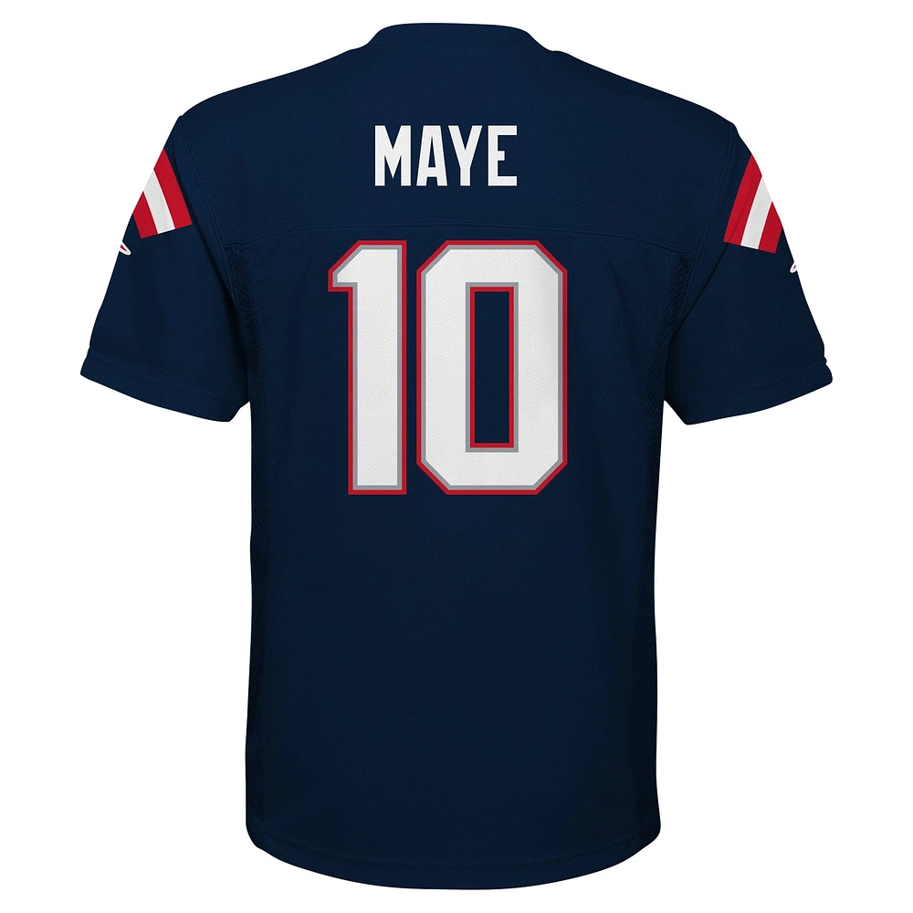 Maillot de joueur réplique Drake Maye Navy New England Patriots pour jeunes