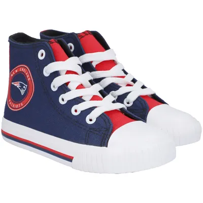 New England Patriots FOCO Youth High Top Canvas Shoe