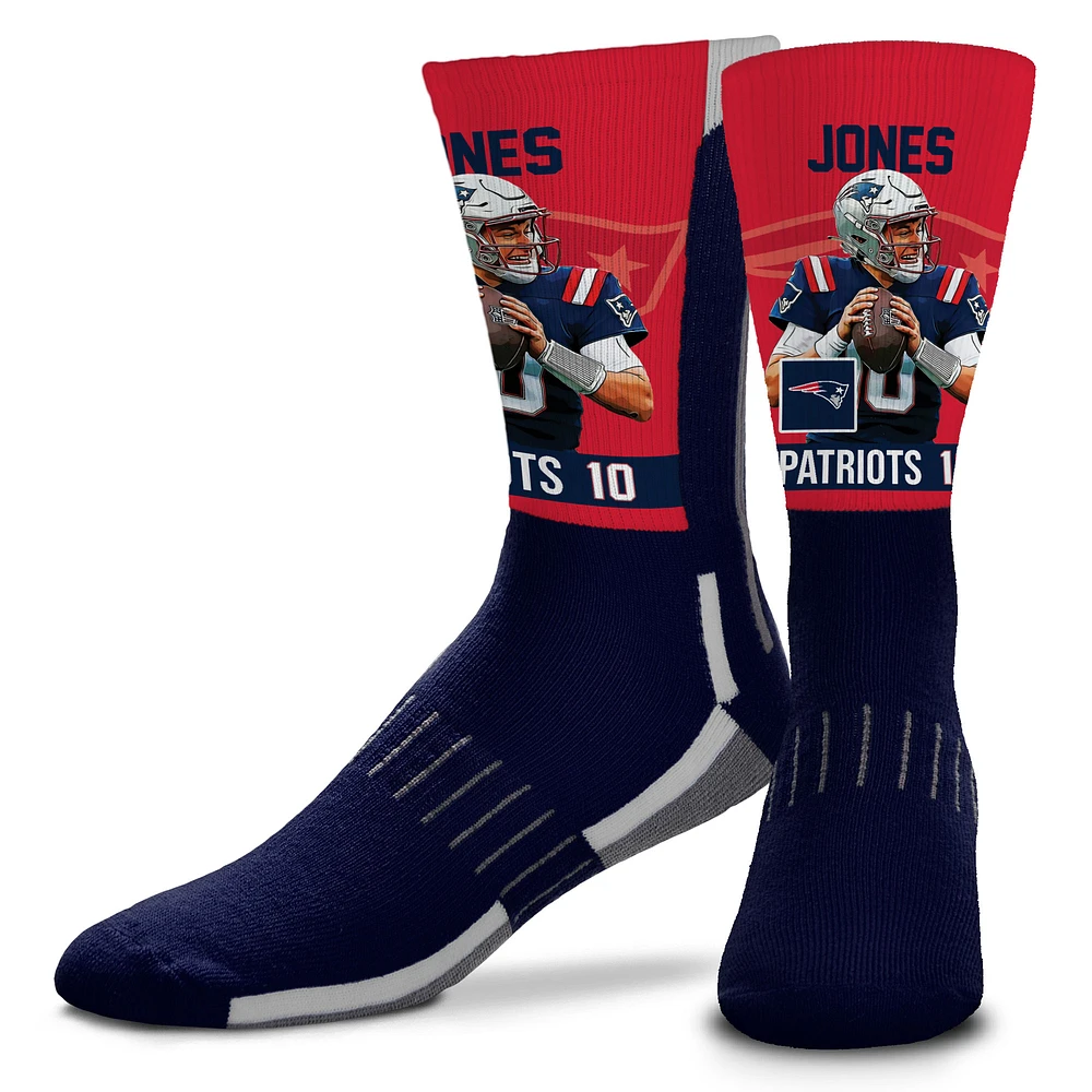 Youth For Bare Feet Mac Jones New England Patriots Finnigan Player - Chaussettes mi-mollet