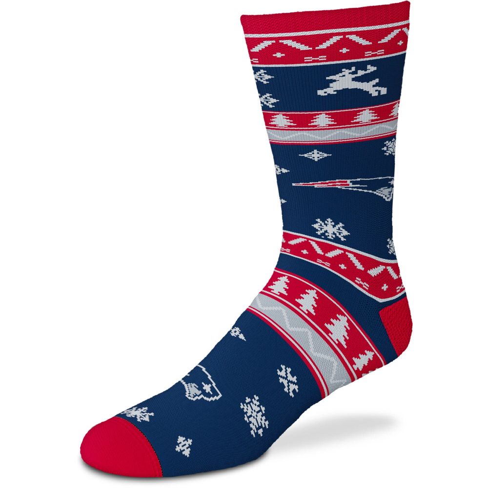 Youth For Bare Feet New England Patriots Holiday Pattern - Crew Socks