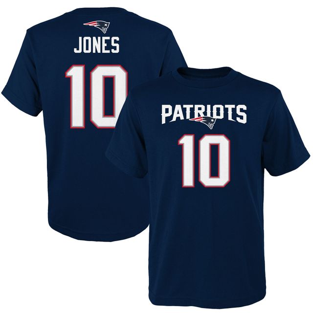 T-shirt bleu marine Mac Jones pour jeunes avec nom et numéro Mainliner des New England Patriots