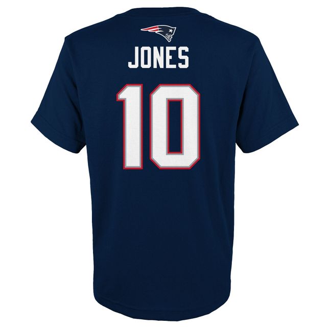 T-shirt bleu marine Mac Jones pour jeunes avec nom et numéro Mainliner des New England Patriots