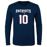 Youth Mac Jones Navy New England Patriots Mainliner Player Name & Number Long Sleeve T-Shirt