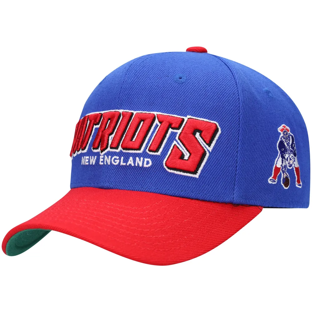 Casquette réglable Shredder pour jeunes Mitchell & Ness Royal/Rouge New England Patriots Shredder