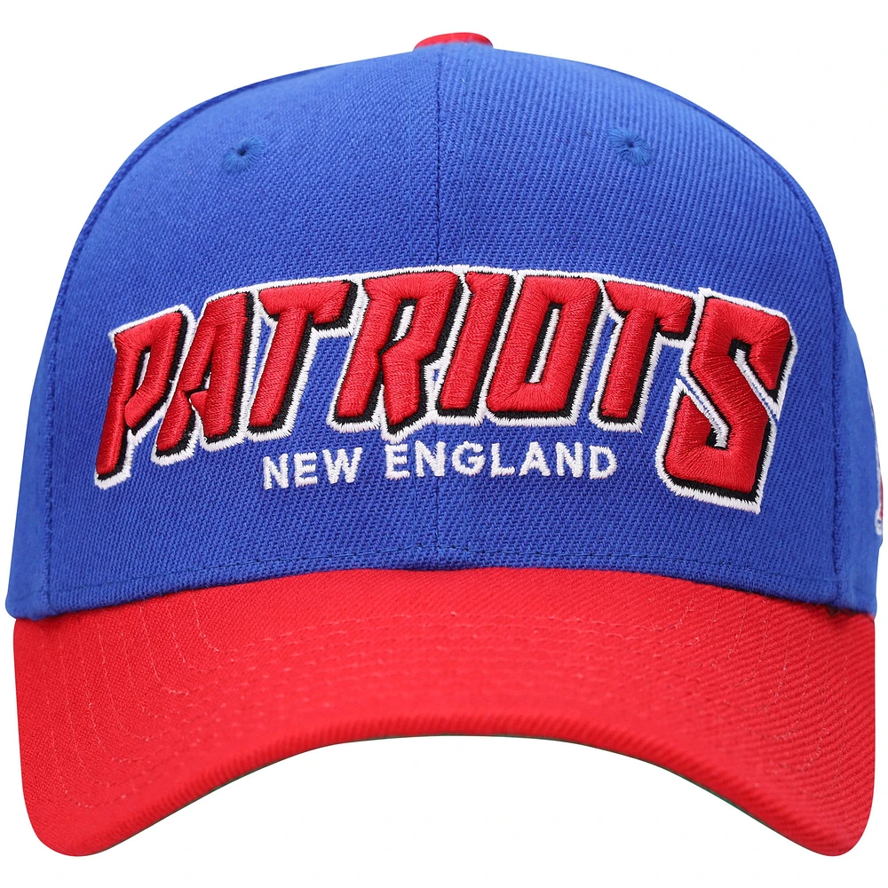 Casquette réglable Shredder pour jeunes Mitchell & Ness Royal/Rouge New England Patriots Shredder