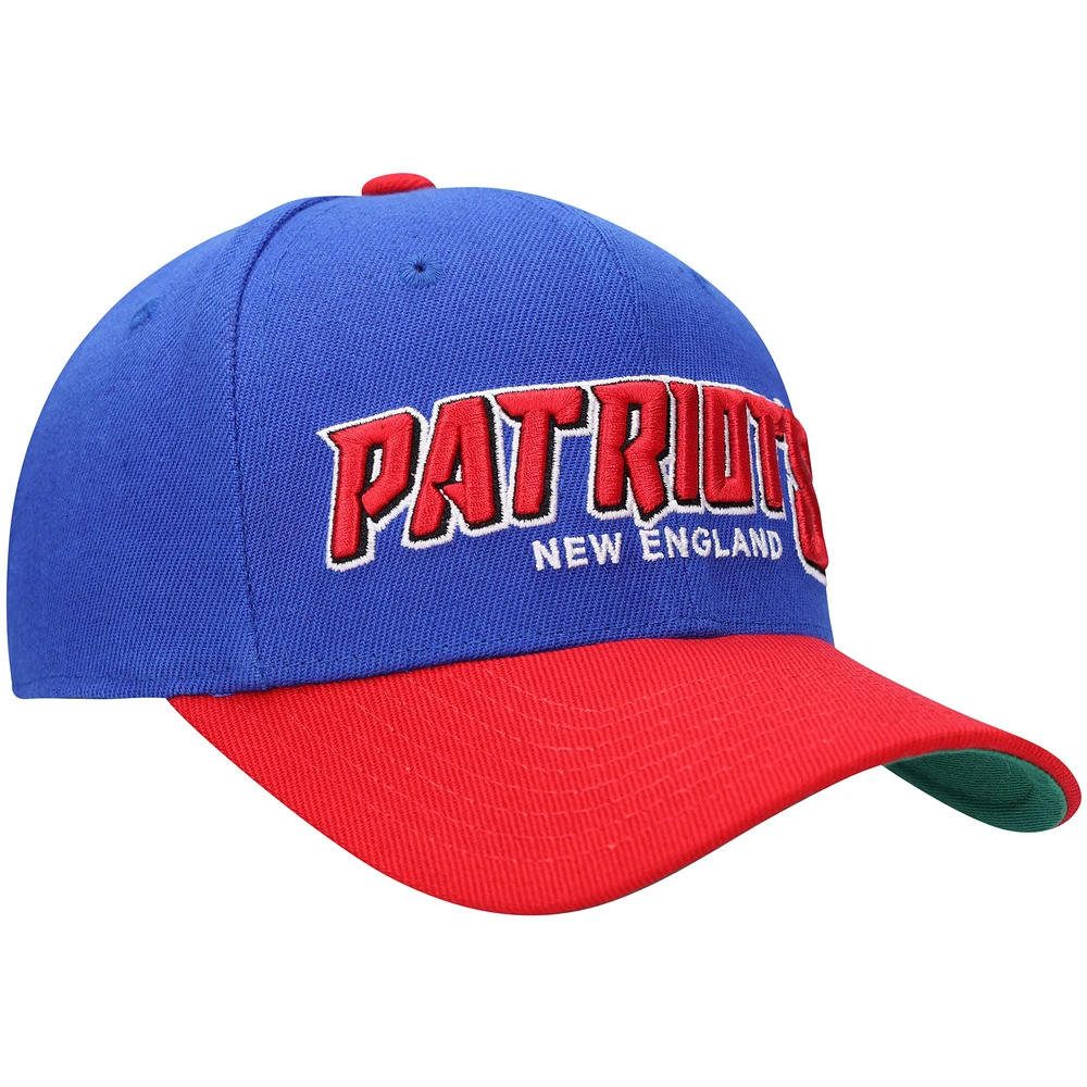 Casquette réglable Shredder pour jeunes Mitchell & Ness Royal/Rouge New England Patriots Shredder