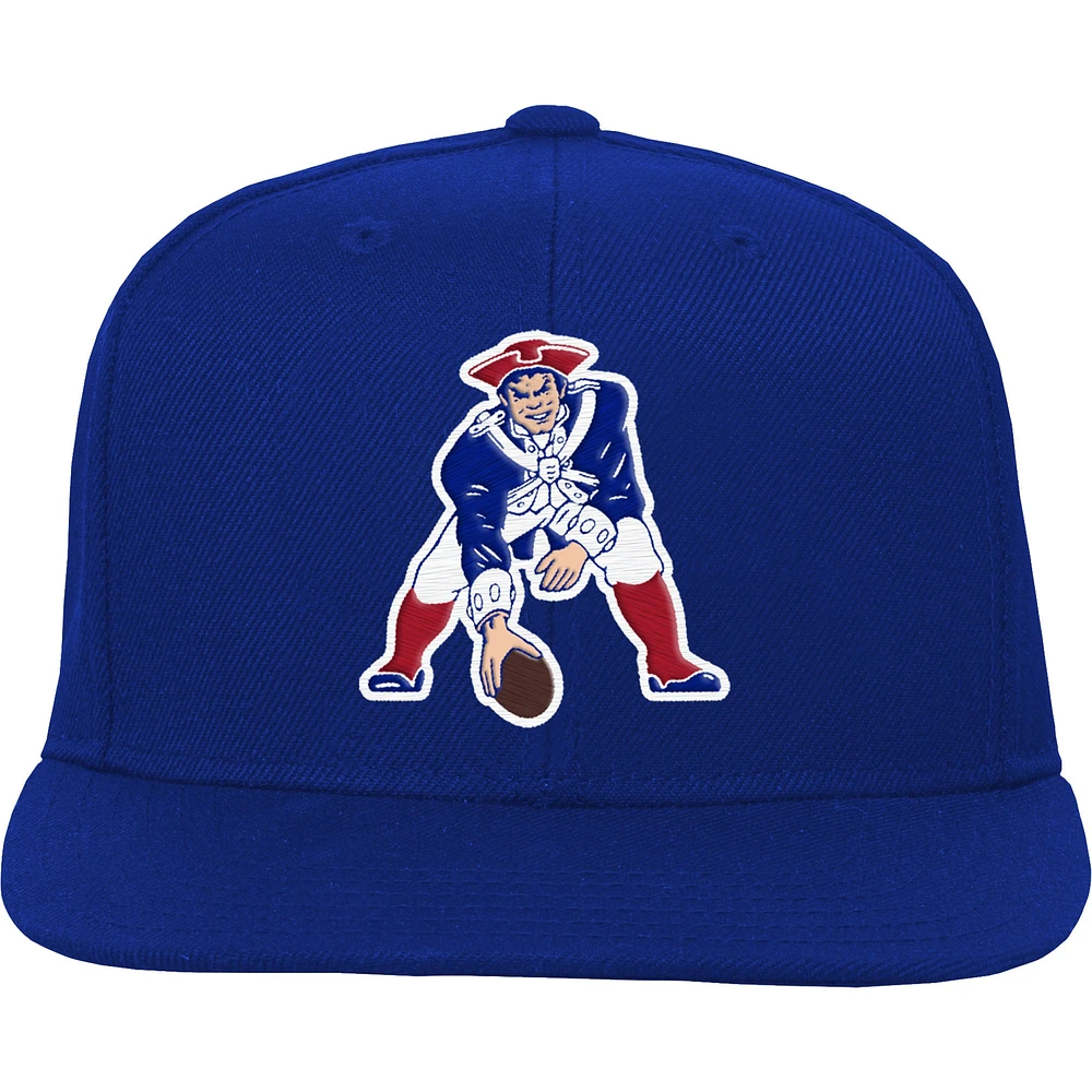 Youth Mitchell & Ness Royal New England Patriots Gridiron Classics Ground Snapback Hat