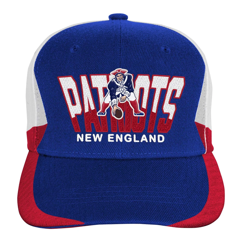 Youth Mitchell & Ness Royal New England Patriots Retrodome Precurved Adjustable Hat