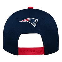 Youth Navy New England Patriots On Trend Precurved A-Frame Snapback Hat