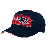 Youth Navy New England Patriots On Trend Precurved A-Frame Snapback Hat