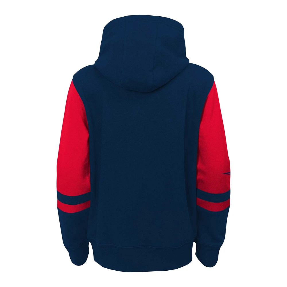 Youth Navy New England Patriots Stadium Colorblock Full-Zip Hoodie