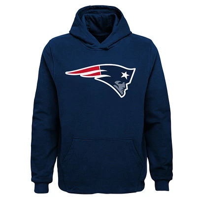 Sweat à capuche bleu marine avec logo de l'équipe New England Patriots pour jeune