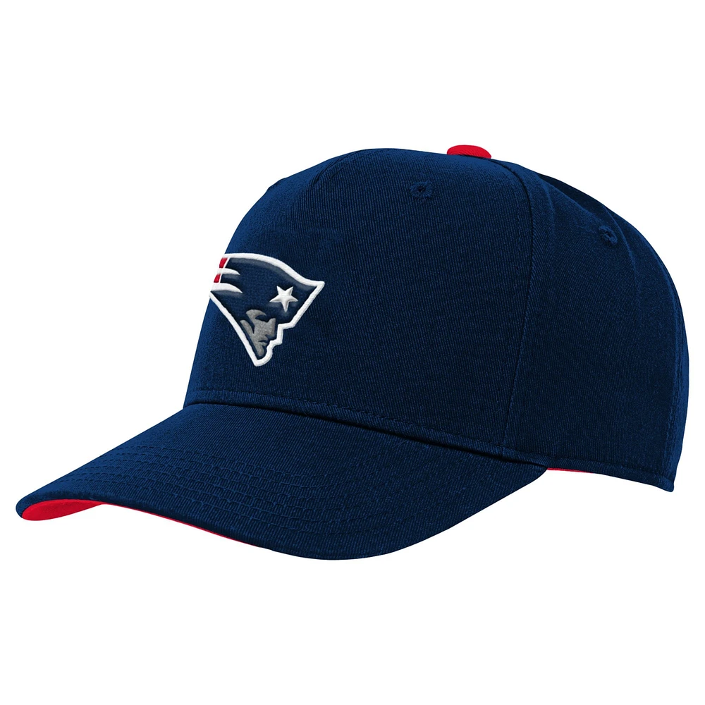 Youth Navy New England Patriots Team Pre-Curved Adjustable Hat