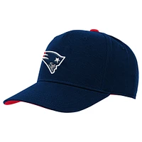 Youth Navy New England Patriots Team Pre-Curved Adjustable Hat