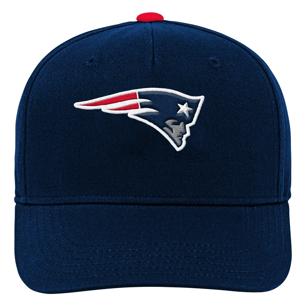 Youth Navy New England Patriots Team Pre-Curved Adjustable Hat