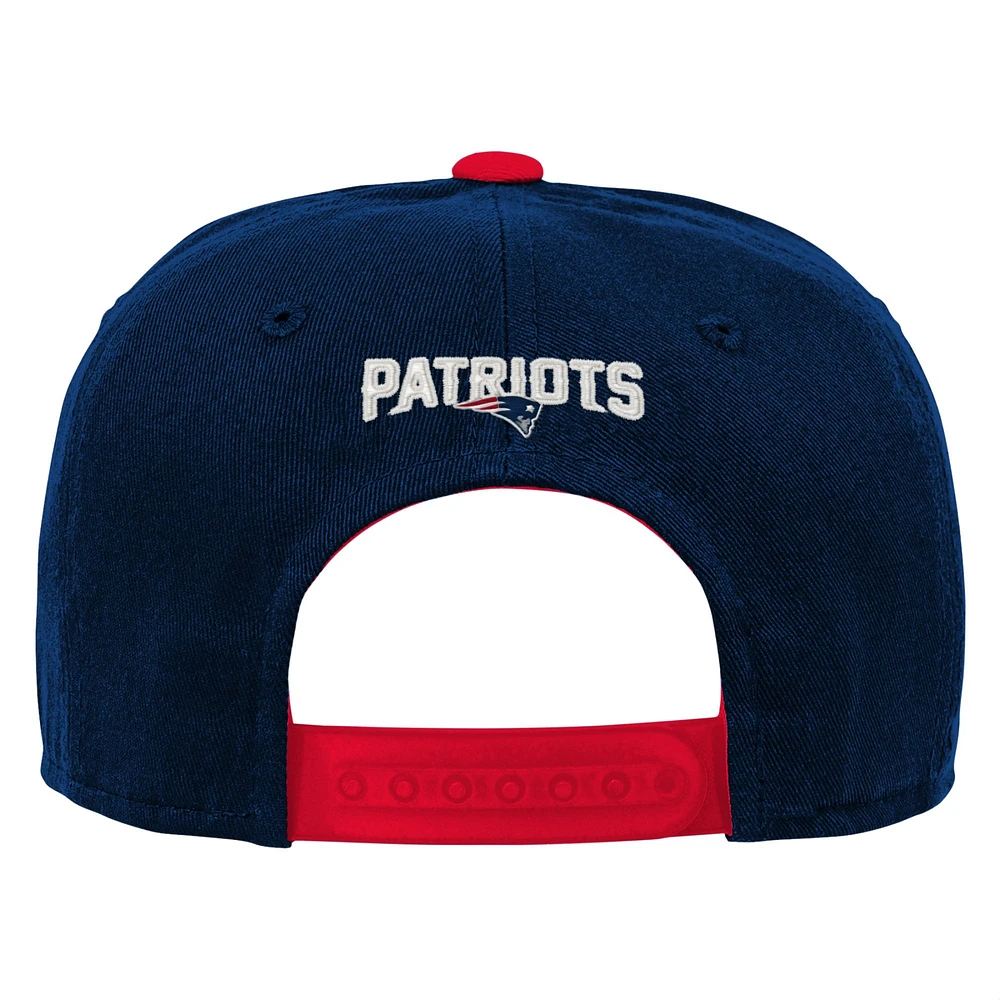 Youth Navy New England Patriots Team Pre-Curved Adjustable Hat