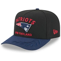 Youth New Era  Black/Navy New England Patriots 2025 NFL Draft A-Frame 9FIFTY Snapback Hat
