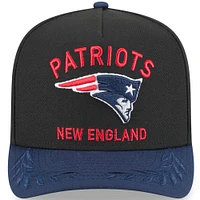 Youth New Era  Black/Navy New England Patriots 2025 NFL Draft A-Frame 9FIFTY Snapback Hat