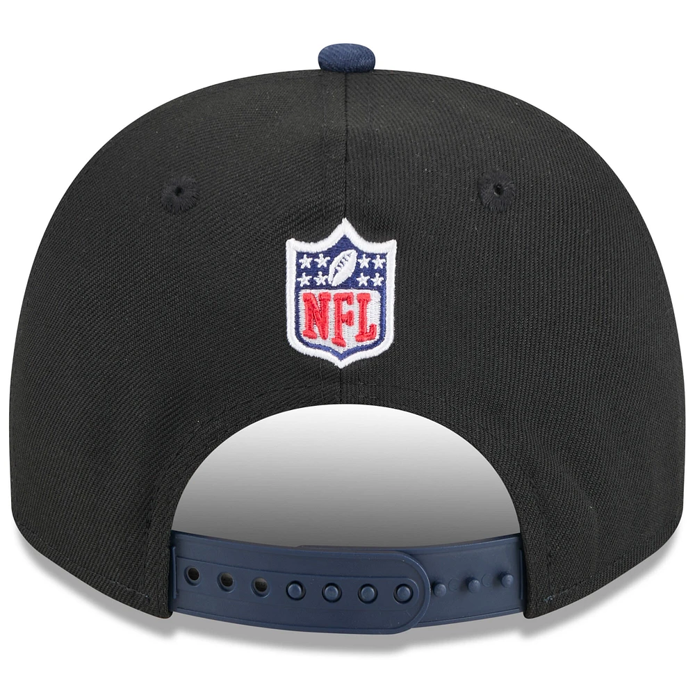 Youth New Era  Black/Navy New England Patriots 2025 NFL Draft A-Frame 9FIFTY Snapback Hat