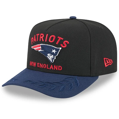 Youth New Era  Black/Navy New England Patriots 2025 NFL Draft A-Frame 9FIFTY Snapback Hat
